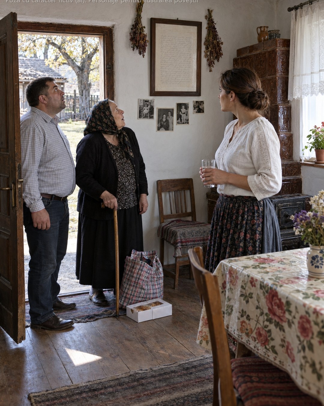 „Am auzit că ai moștenit casă. Venim să stăm la tine și să ne împăcăm”, mi-a spus fostul soț, cu mama lui lângă el. Au intrat pe ușă zâmbind larg — și au înghețat în prag la ce era pe peretele din sufragerie…