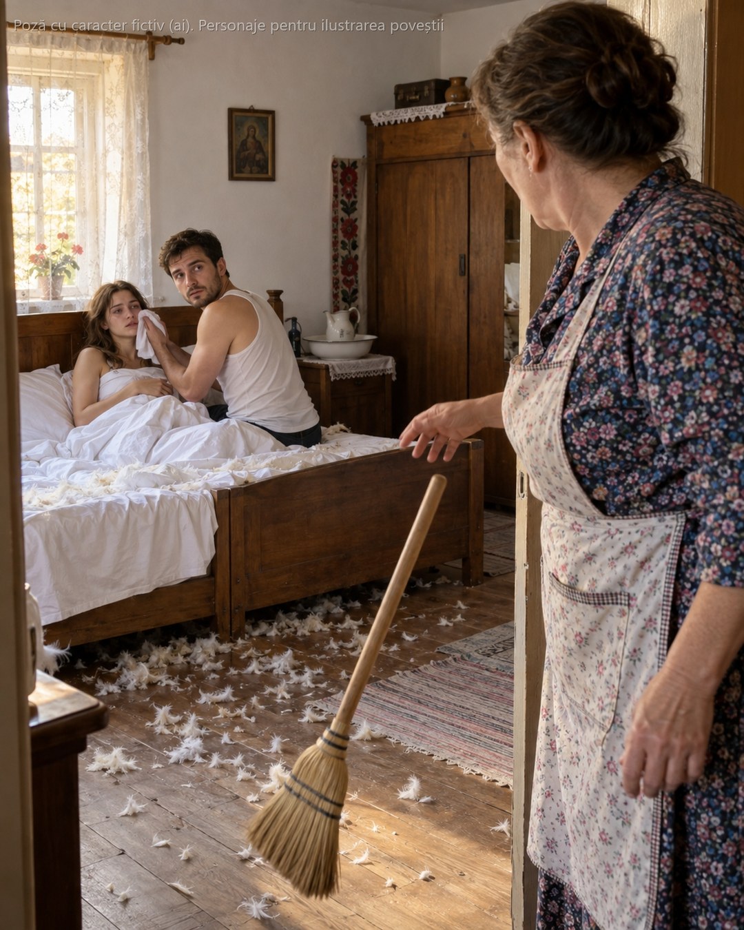 A doua zi după nunta fiului meu, nora dormea încă la ora 10, iar eu, cu mânerul de la mătură în mână, am urcat scările s-o scot din pat cu bătaia. Am deschis ușa, am ridicat bățul… și mi-a căzut din mână când am văzut cearșafurile…