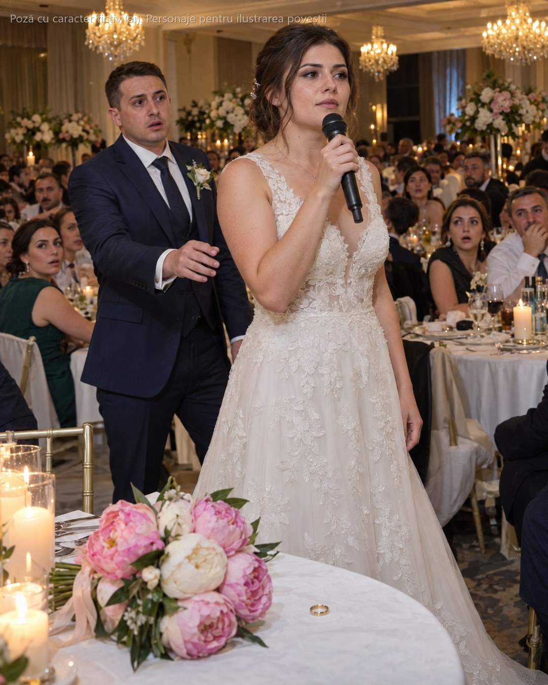 În fața tuturor invitaților, chiar când preotul ne punea verighetele, mirele mi-a șoptit: „Firma lu' taică-tău e la pământ. Fără bani, nu-mi mai ești bună la nimic.” Credea că o să mă prăbușesc. Am luat microfonul de la fotograf și am spus ceva ce a golit sala…