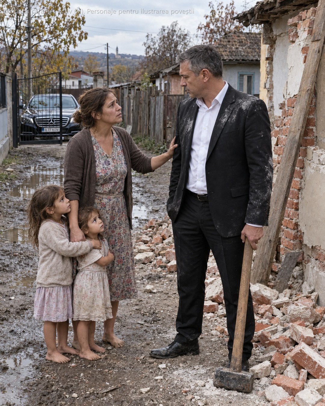 A oprit o mașină scumpă în fața casei mele dărâmate, a scos o baros din portbagaj și a început să spargă zidul, iar eu am ieșit țipând că nu vreau mila lui după 12 ani… până a scos din buzunar un plic galben cu numele lui pe niște analize vechi.