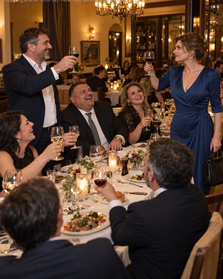 La petrecerea unde soțul meu își sărbătorea firma, a ridicat paharul și le-a spus tuturor: „V-o prezint pe soția mea — fără ambiție, fără planuri, trăiește din munca mea." Au râs toți. Eu am zâmbit, am ridicat și eu paharul și am zis o singură frază… după care nimeni n-a mai râs.