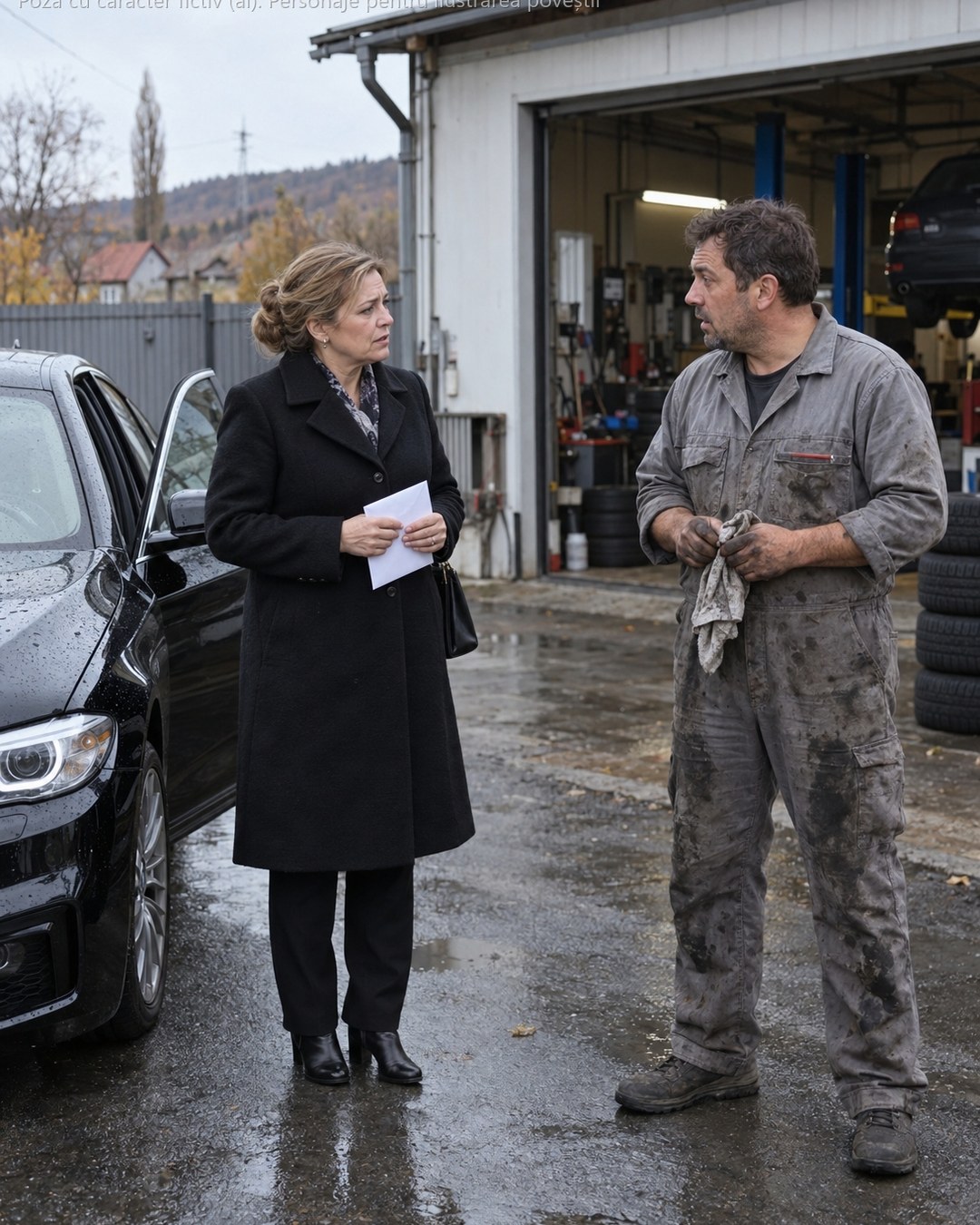 Am reparat gratis mașina unei femei rămase în ploaie pe centură. După 3 zile, un BMW negru a oprit în fața atelierului meu și din el a coborât cine nu credeam că voi mai revedea vreodată…