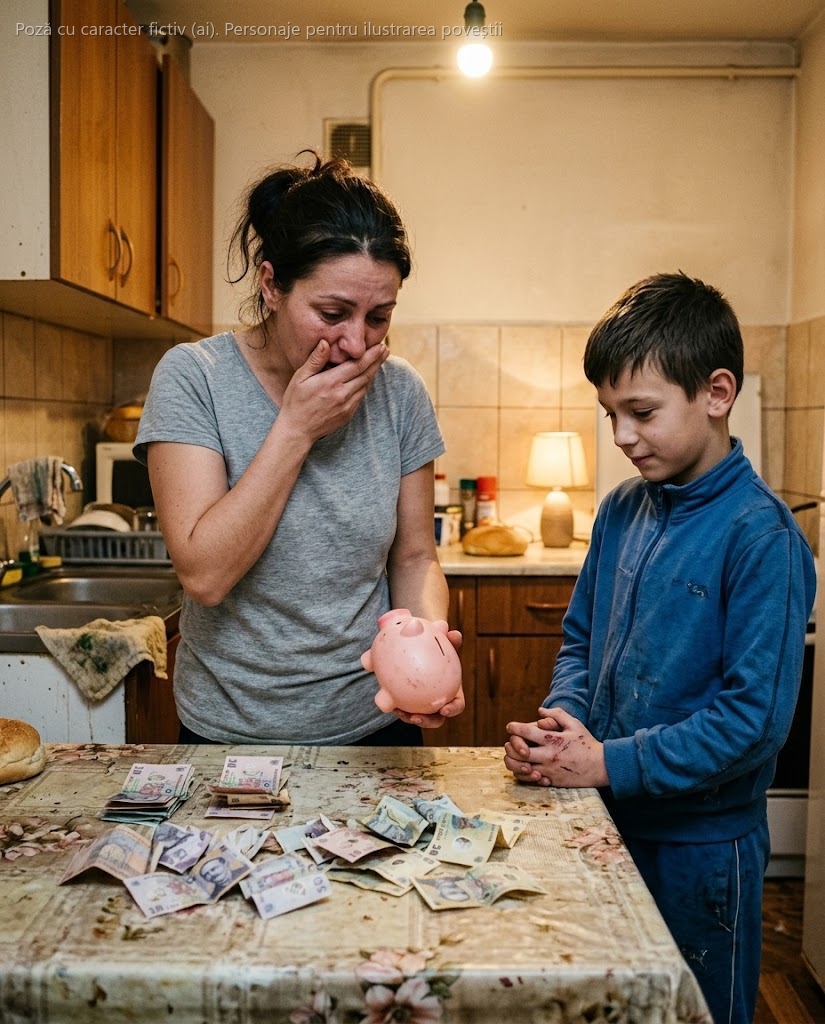 Am scuturat pușculița fiului meu de 11 ani ca să iau 20 de lei de pâine și au căzut pe masă 7.400 de lei, în bancnote îndoite cu grijă. Prima dată am crezut că mi-a furat de undeva…