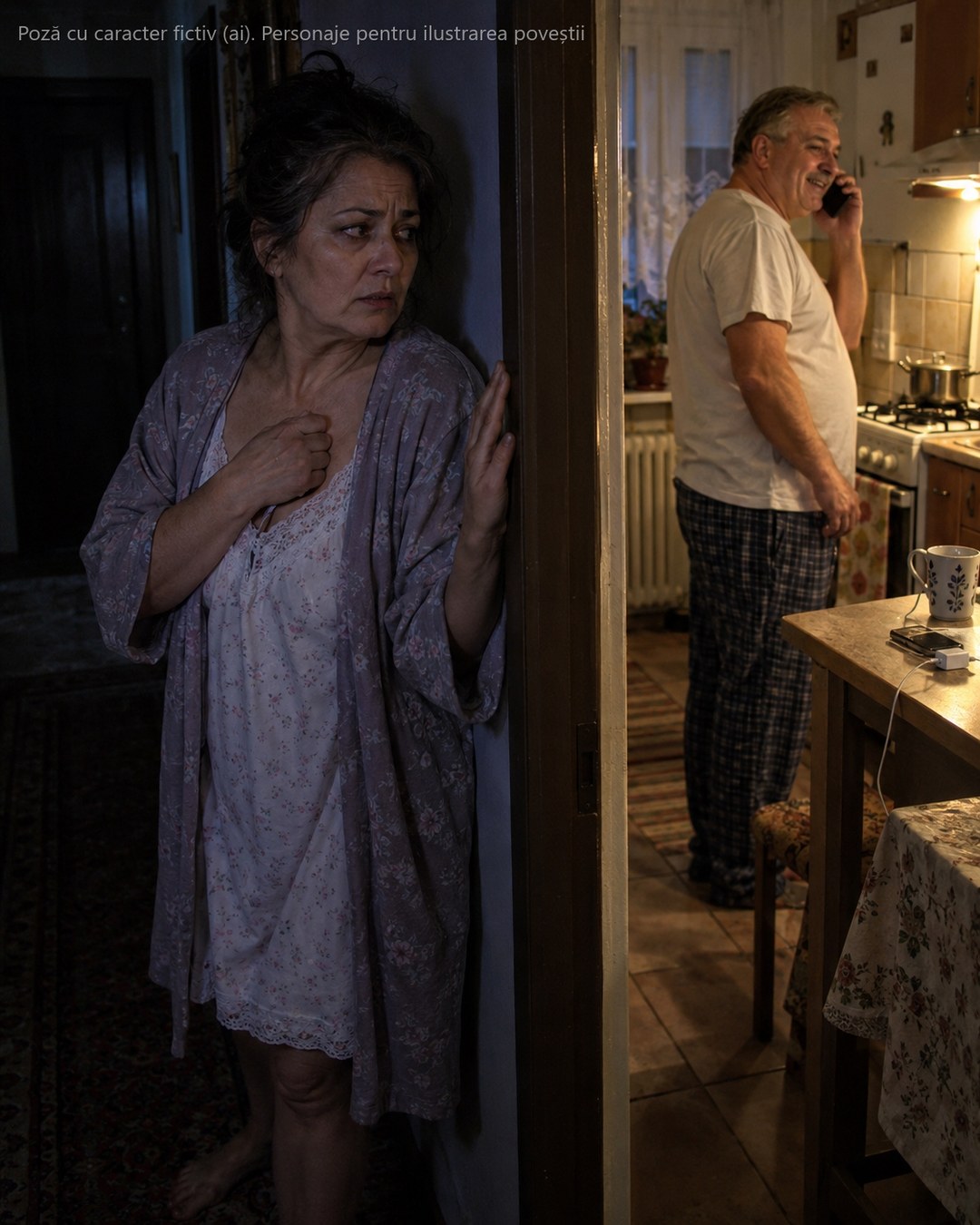 M-am trezit la 2 noaptea și patul de lângă mine era gol. Din bucătărie, soțul meu șoptea la telefon: „și mie mi-e dor de tine… ne vedem mâine, draga mea”. După 32 de ani de căsnicie, am înțeles că nu-mi mai vorbise așa de foarte mult timp…